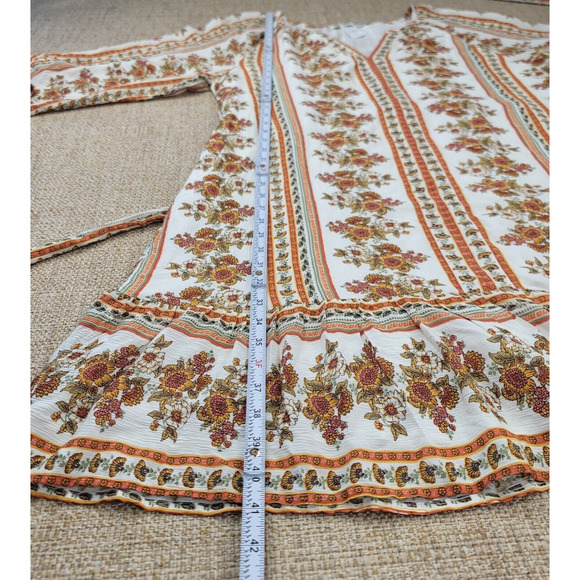 LOFT Floral Print Midi Dress - Cream and Brown - Picture 7 of 10